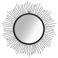 vidaXL Seinäpeili aurinkokuvio 80 cm musta