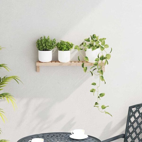 vidaXL Seinävaateripustin Luonnollinen 62 x 10 x 12,5 cm