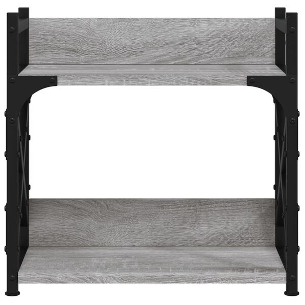 vidaXL Tulostinteline 2 tasoa harmaa Sonoma 40x20x40 cm tekninen puu