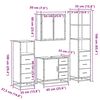 vidaXL 4-osainen Kylpyhuoneen kalustesarja harmaa sonoma tekninen puu