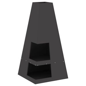 vidaXL Tulisija Musta 50 x 50 x 100 cm Ter&auml;s