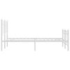 vidaXL Metallinen sängynrunko päädyillä valkoinen 120x200 cm