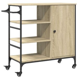 vidaXL Keitti&ouml;vaunu Sonoma-tammi 87,5x38,5x84,5 cm tekninen puu