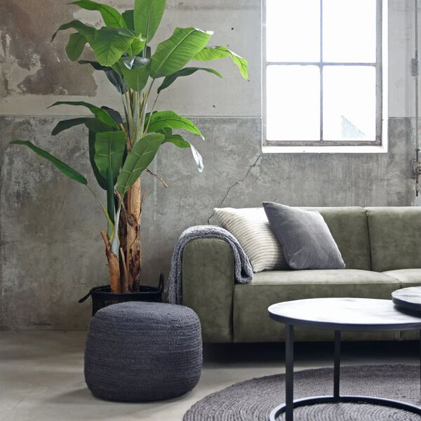 LABEL51 Juuttimatto py&ouml;re&auml; 150x150 cm XL antrasiitti