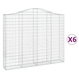 vidaXL Kaarevat kivikorit 6 kpl 200x30x160/180 cm galvanoitu rauta