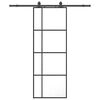 vidaXL Liukuovi asennustarvikkeilla musta 76x205 cm ESG lasi