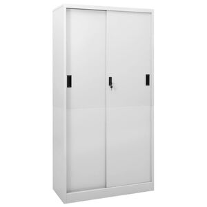 vidaXL Toimistokaappi liukuovella vaaleanharmaa 90x40x180 cm ter&auml;s
