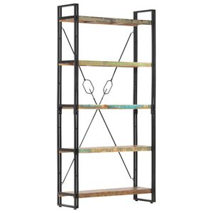 vidaXL 5-tasoinen kirjahylly 90x30x180 cm t&auml;ysi kierr&auml;tetty puu