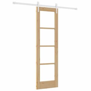 vidaXL Liukuovi 61 x 198,5 cm T&auml;ysi m&auml;nty ja lasi Luonnollinen