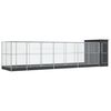 vidaXL Aviaario jatkeella hopea 830x203x216 cm ter&auml;s