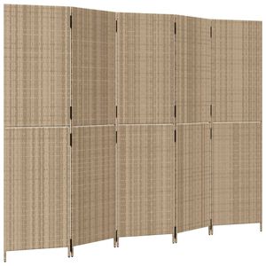 vidaXL Tilanjakaja 5 paneelia beige polyrottinki