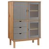 vidaXL Kaappi OTTA ruskea ja harmaa 85x43x125 cm t&auml;ysi m&auml;nty