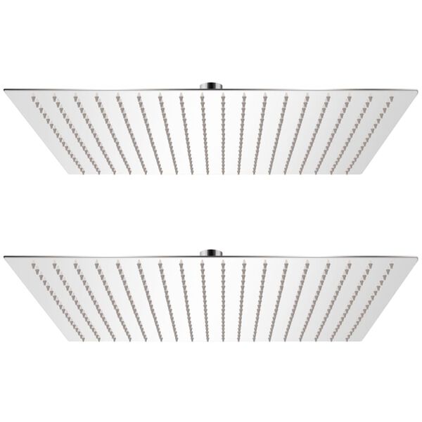 vidaXL Sadesuihkupää 2 kpl ruostumaton teräs 50x50 cm