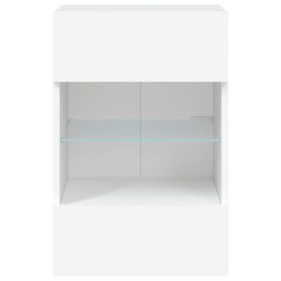 vidaXL TV-seinäkaappi LED-valoilla valkoinen 40x30x60,5 cm