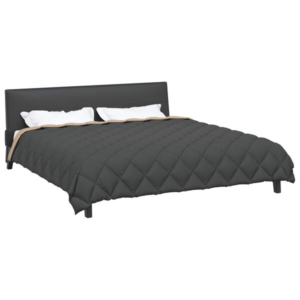 vidaXL Talvityyny Antrasiitti ja taupe 220 x 260 cm Mikrokuitu