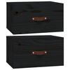 vidaXL Sein&auml;kiinnitett&auml;v&auml;t y&ouml;p&ouml;yd&auml;t 2 kpl musta 40x29,5x22 cm