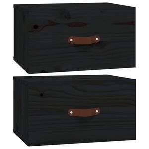 vidaXL Sein&auml;kiinnitett&auml;v&auml;t y&ouml;p&ouml;yd&auml;t 2 kpl musta 40x29,5x22 cm