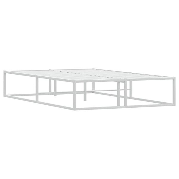 vidaXL Sängynrunko ilman patjaa Valkoinen 120x200 cm Metallia