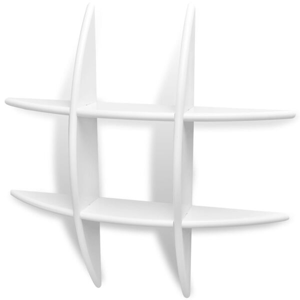 Valkoinen MDF Seinähylly Kirjoille/DVD Säilytykseen