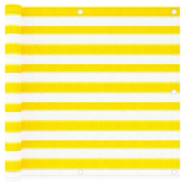 vidaXL Parvekkeen suoja keltainen ja valkoinen 90x300 cm HDPE