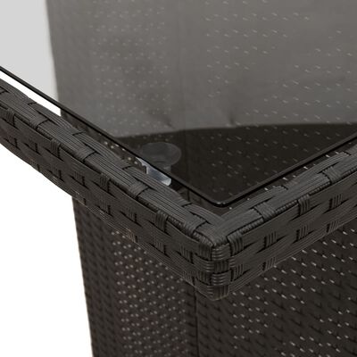 vidaXL Puutarhapöytä lasipöytälevy musta 190x80x74 cm polyrottinki