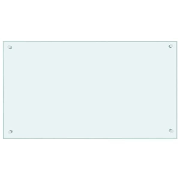 vidaXL Keittiön roiskesuoja valkoinen 90x50 cm karkaistu lasi