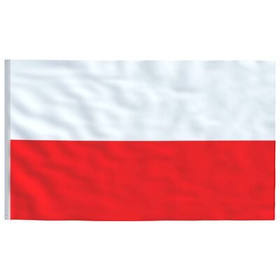 vidaXL Puolan lippu ja tanko alumiini 4 m
