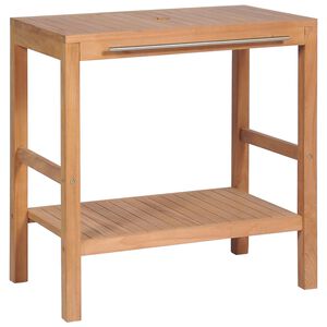 vidaXL Kylpyhuoneen allaskaappi kiinte&auml; tiikki 74x45x75 cm