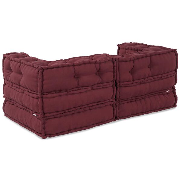 vidaXL Modulaarinen sohva 2 pcs Burgundy 140 x 70 x 56 cm kangas