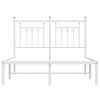 vidaXL Metallinen sängynrunko päädyllä valkoinen 120x190 cm