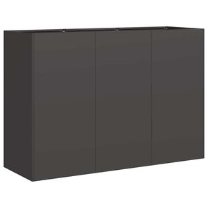 vidaXL Kukkalaatikko musta 120x40x80 cm kylm&auml;valssattu ter&auml;s