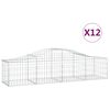 vidaXL Kaarevat kivikorit 12 kpl 200x50x40/60 cm galvanoitu rauta