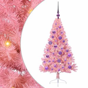 vidaXL Tekokuituinen Esivalmistettu Joulukuusi Pinkki 120 cm