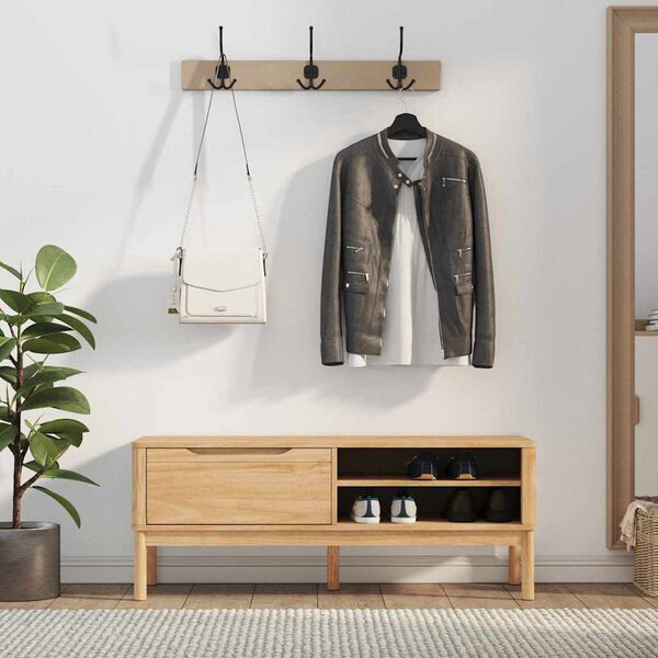 vidaXL Eteinen penkki Vaha ruskea 115 x 40 x 45 cm Massiivinen m&auml;nty