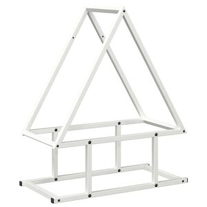 vidaXL Polttopuuteline valkoinen 50x25x60 cm kylm&auml;valssattua ter&auml;st&auml;