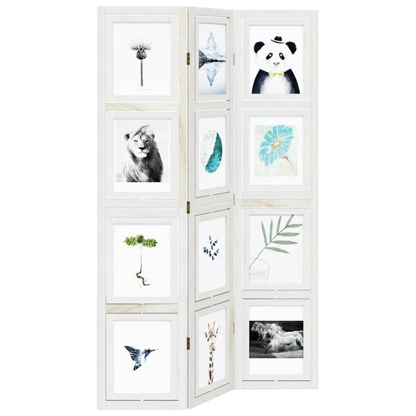 vidaXL 3-Paneelinen tilanjakaja valkoinen t&auml;ysi keisaripuu