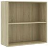 vidaXL 2-tasoinen kirjahylly sonoma-tammi 80x30x76,5 cm lastulevy