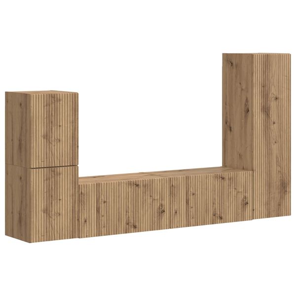 vidaXL TV-tasosetti 4 pcs Artisan tammi Tekninen puu