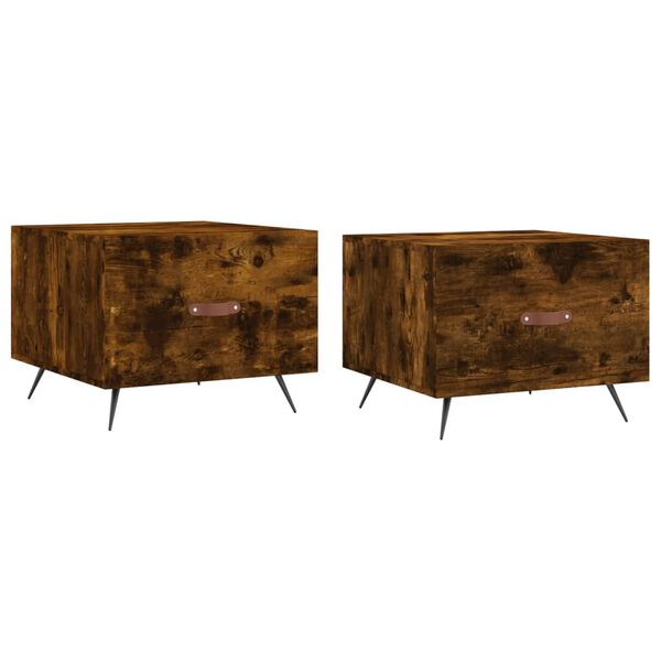 vidaXL Sohvapöydät 2 kpl savutammi 50x50x40 cm tekninen puu