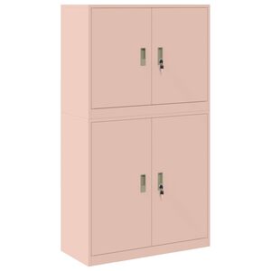 vidaXL S&auml;ilytyskaappi 2 kpl Vaaleanpunainen 90 x 40 x 160 cm Ter&auml;s
