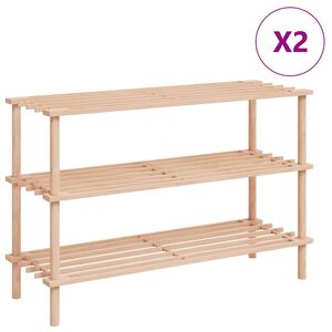 vidaXL 3-kerroksinen kenk&auml;teline 2 kpl t&auml;ysi kuusi