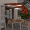 vidaXL Manuaalisesti kelattava markiisi verho/LED 4,5x3m oranssiruskea