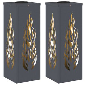 vidaXL Aurinko LED-polkuvalo 2 kpl L&auml;mpim&auml;n Valkoinen 18 x 18 x 50 cm