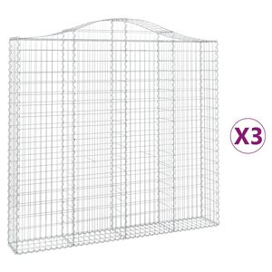 vidaXL Kaarevat kivikorit 3 kpl 200x30x180/200 cm galvanoitu rauta