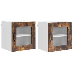 vidaXL Sein&auml;kaappi lasista PORTO 2 pcs Savup&auml;hkin&auml; 40 x 31 x 40 cm