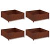 vidaXL Nurmireunus 4 pcs 100 x 100 x 35 cm Ter&auml;s Ruosteinen