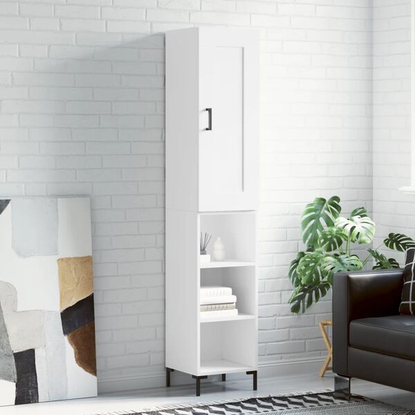 vidaXL Kaappi valkoinen 34,5x34x180 cm tekninen puu