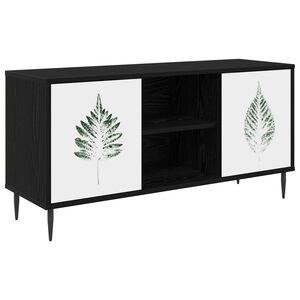 vidaXL TV-kaappi HANAU 102 x 33 x 51 cm Musta tammi Tekninen puu