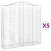 vidaXL Kaarevat kivikorit 5 kpl 200x50x200/220 cm galvanoitu rauta
