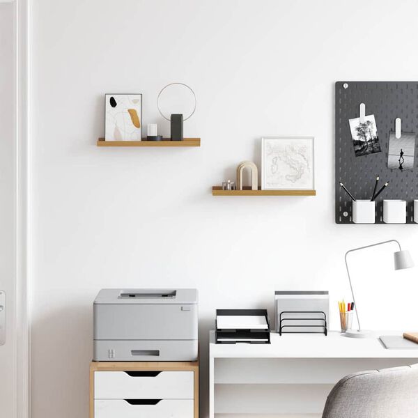 vidaXL Sein&auml;hylly hyllyll&auml; 2 pcs Beige 40 x 9 x 3 cm Tekninen puu